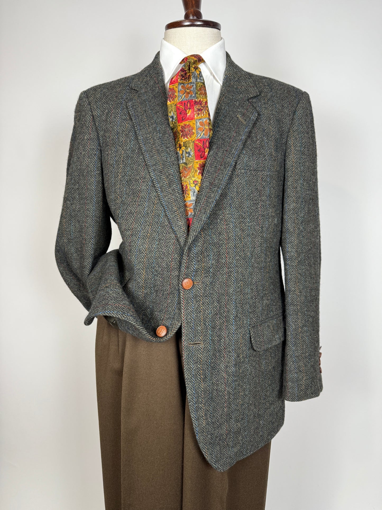 Giacca Daks shetland tweed spigato - tg. 52/54