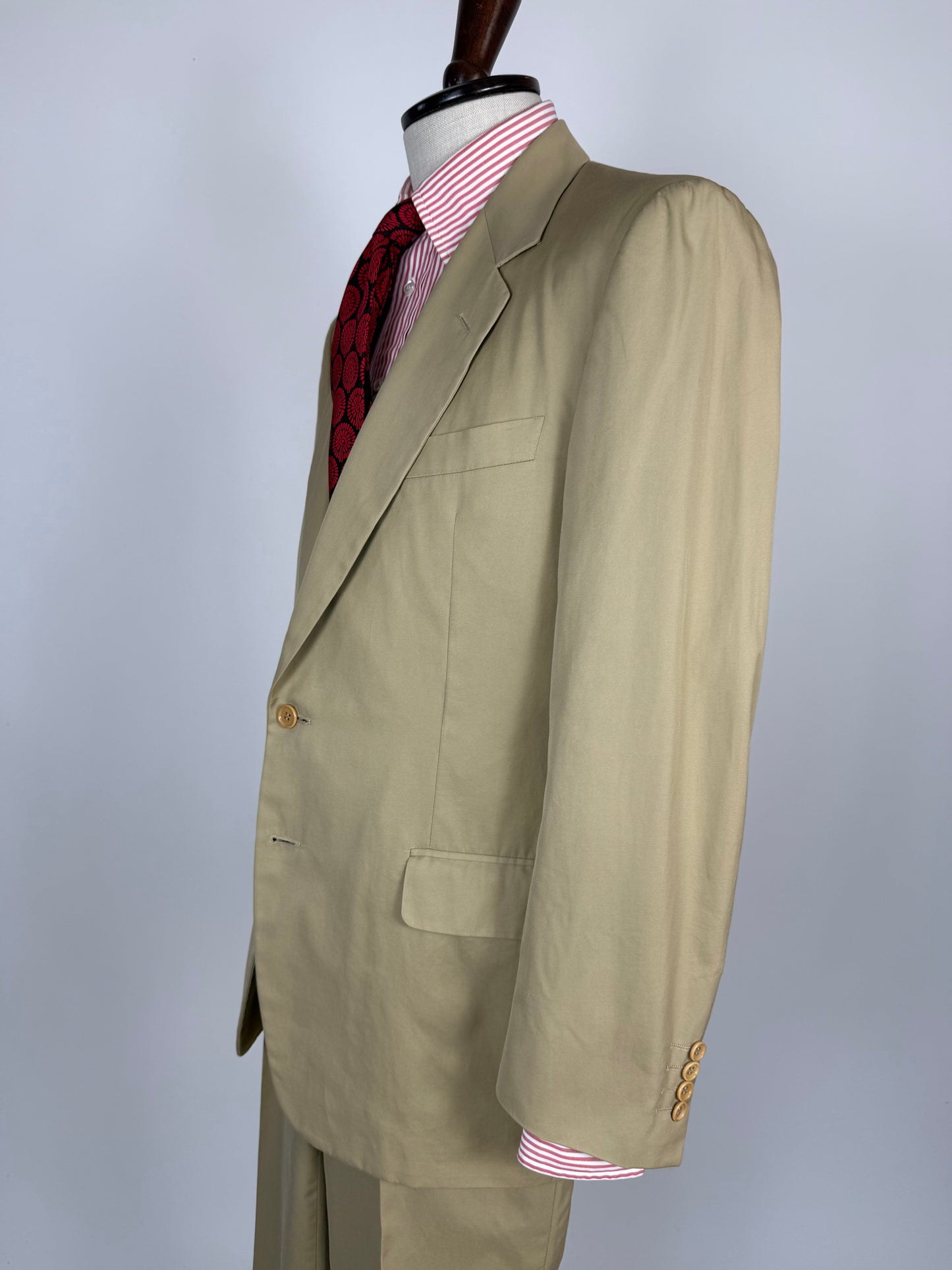 Completo Canali anni '90 twill di cotone beige - tg. 50