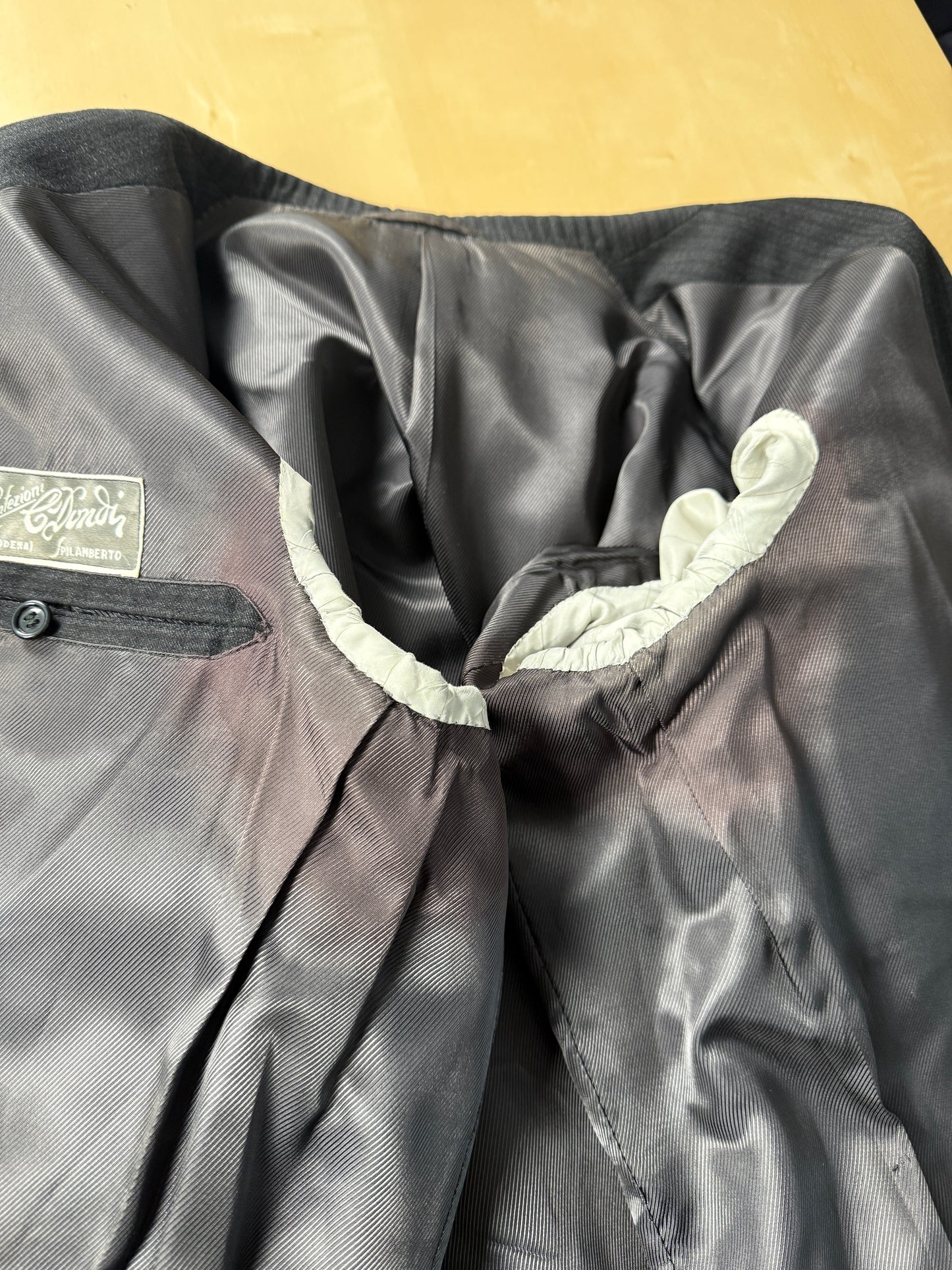 Giacca anni '50/'60 flanella antracite gessato - tg. 50/52