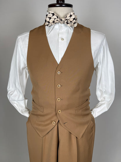 Completo 3 pezzi anni ‘70 twill pettinato beige - tg. 44