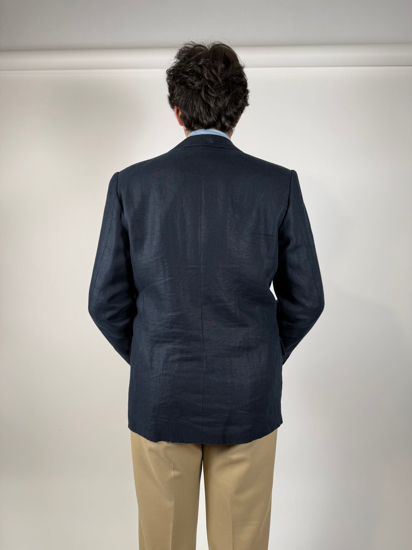 Giacca sartoriale in lino con fodera in seta - tg. 48/50