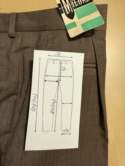 Pantalone anni ‘80 fresco lana marrone (NOS) - tg. 46