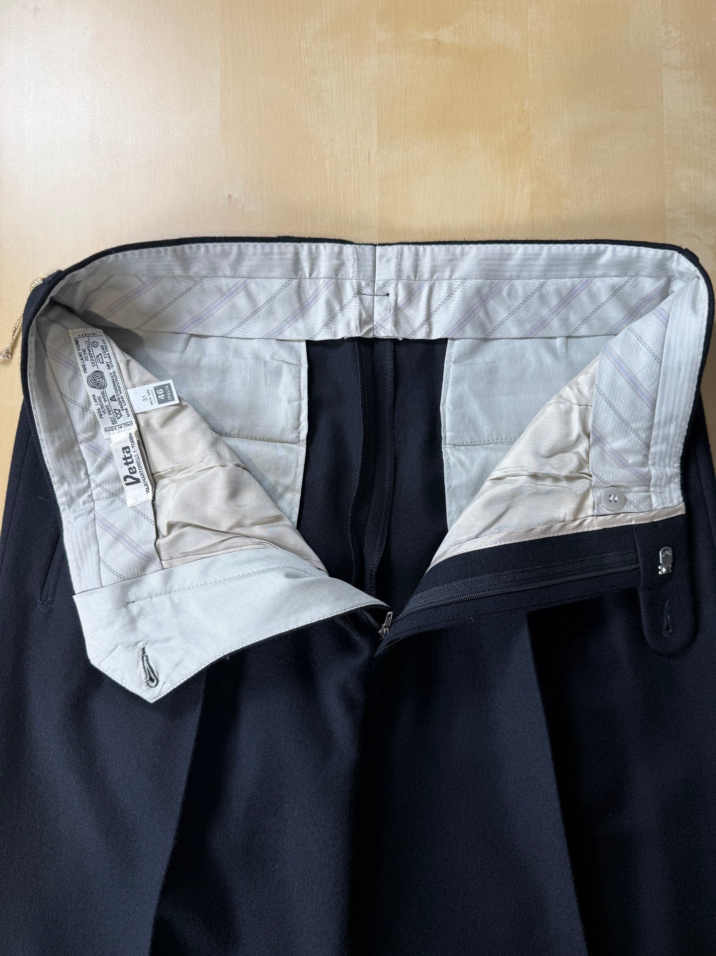 Pantaloni anni ‘80 flanella blu notte (NOS) - tg. 46