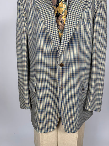 Giacca anni '80 fresco lana check - tg. 58/60 lunga