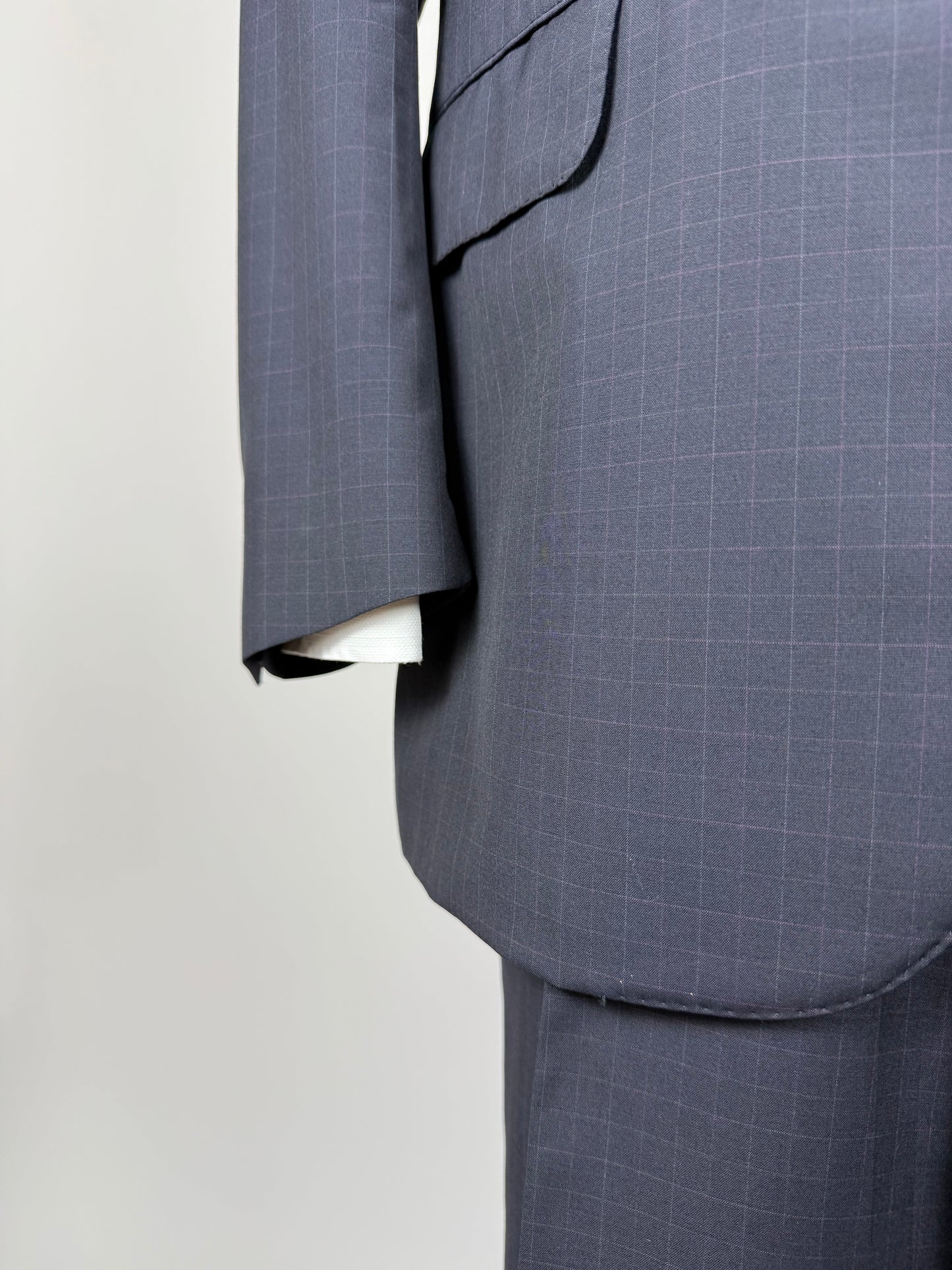 Completo Corneliani fresco lana blu a quadri - tg. 52/54