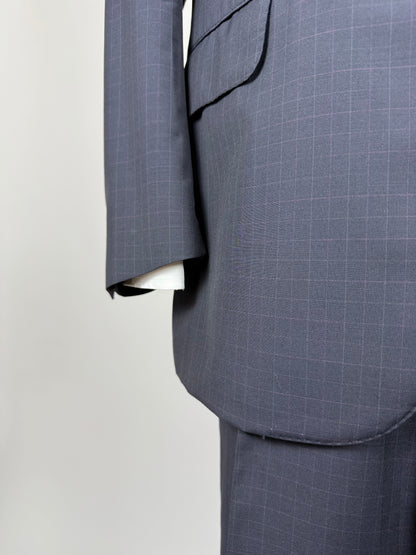 Completo Corneliani fresco lana blu a quadri - tg. 52/54