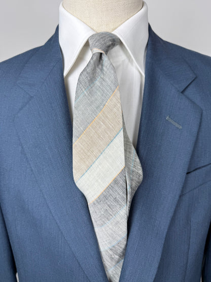Cravatta vintage in lino grigio chiaro