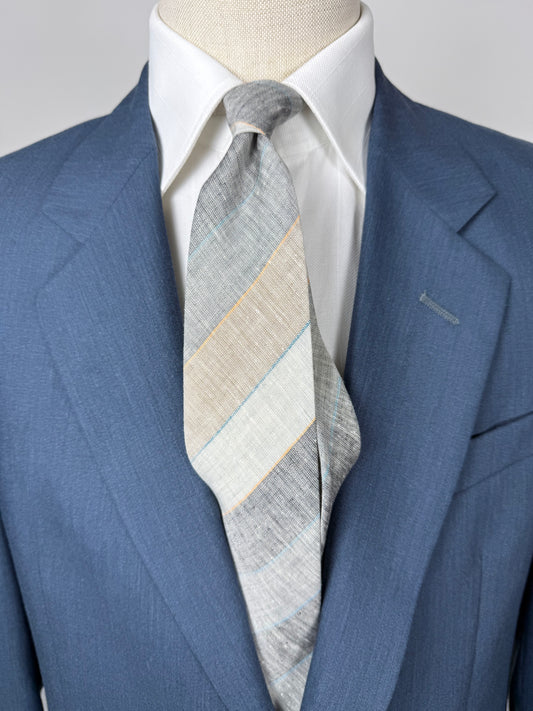 Cravatta vintage in lino grigio chiaro