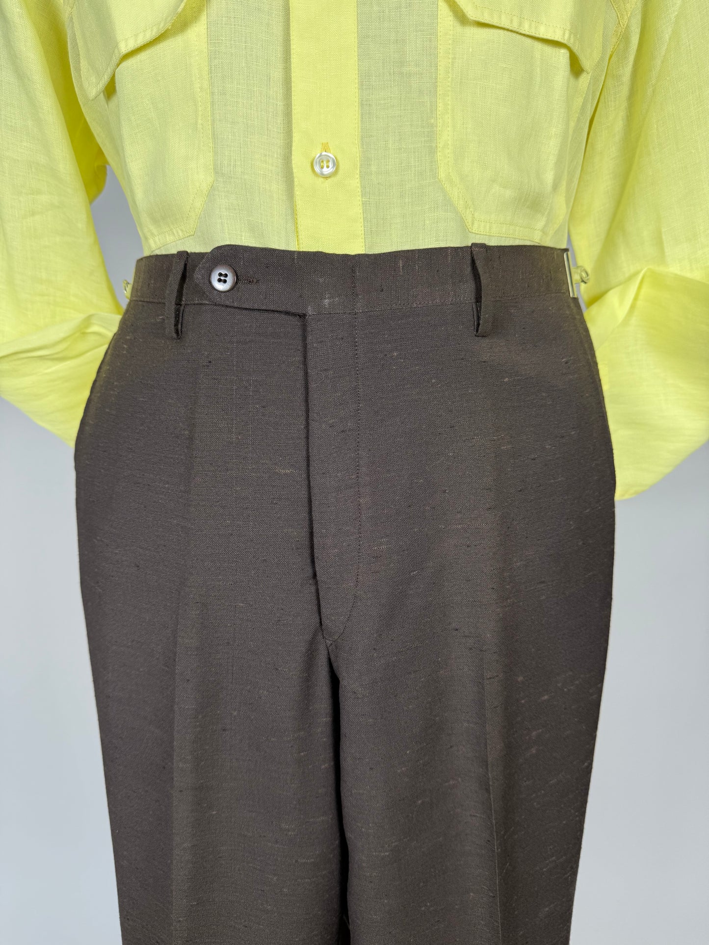 Pantaloni misto lino anni '70 (NOS) - tg.  44/46