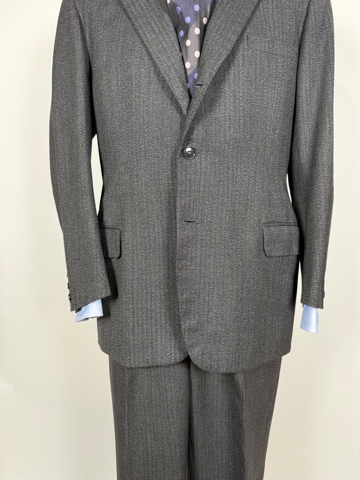 Completo sartoriale anni ‘60 grigio sale pepe - tg. 50/52