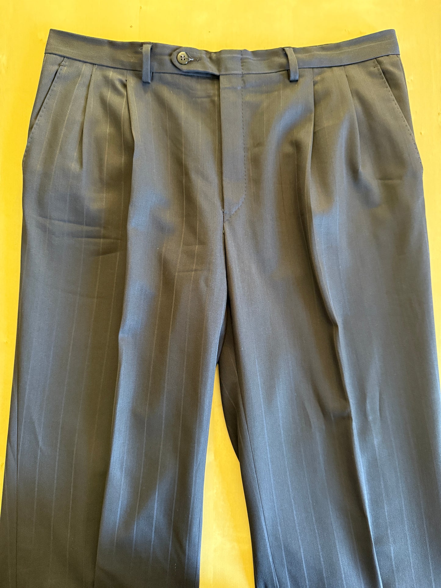 Completo doppiopetto gessato anni ‘80 marrone cacao - tg. 52