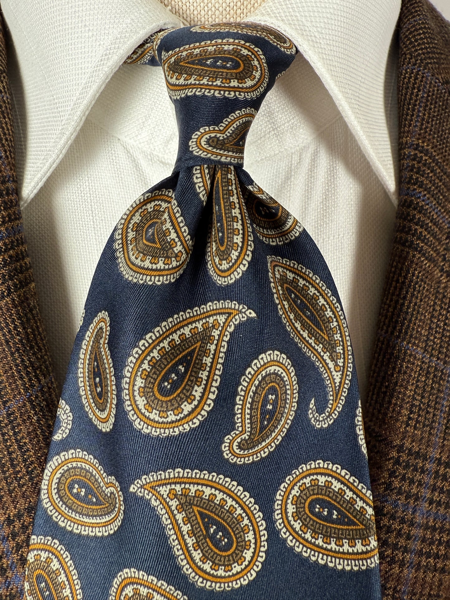 Cravatta blu paisley cachi