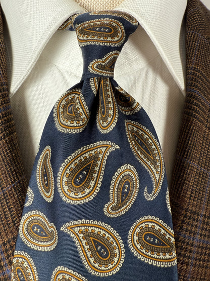 Cravatta blu paisley cachi