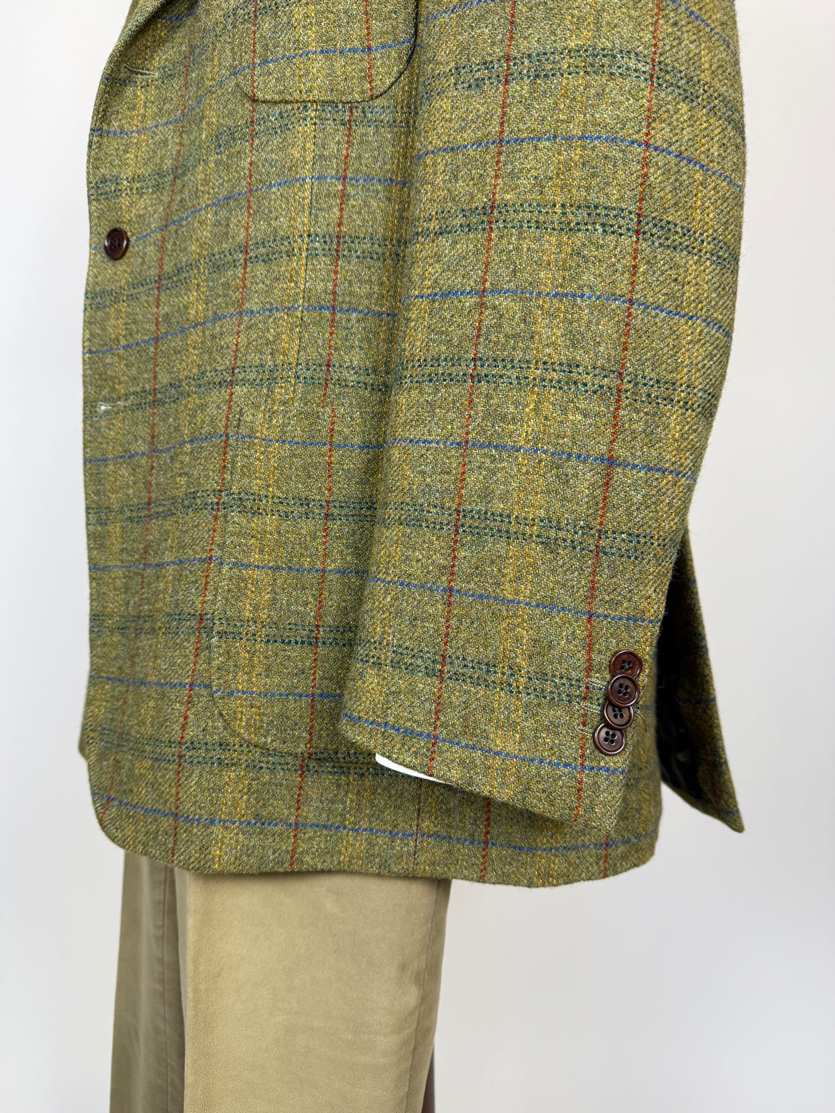 Giacca De Paz tweed verde finestrato - tg. 58