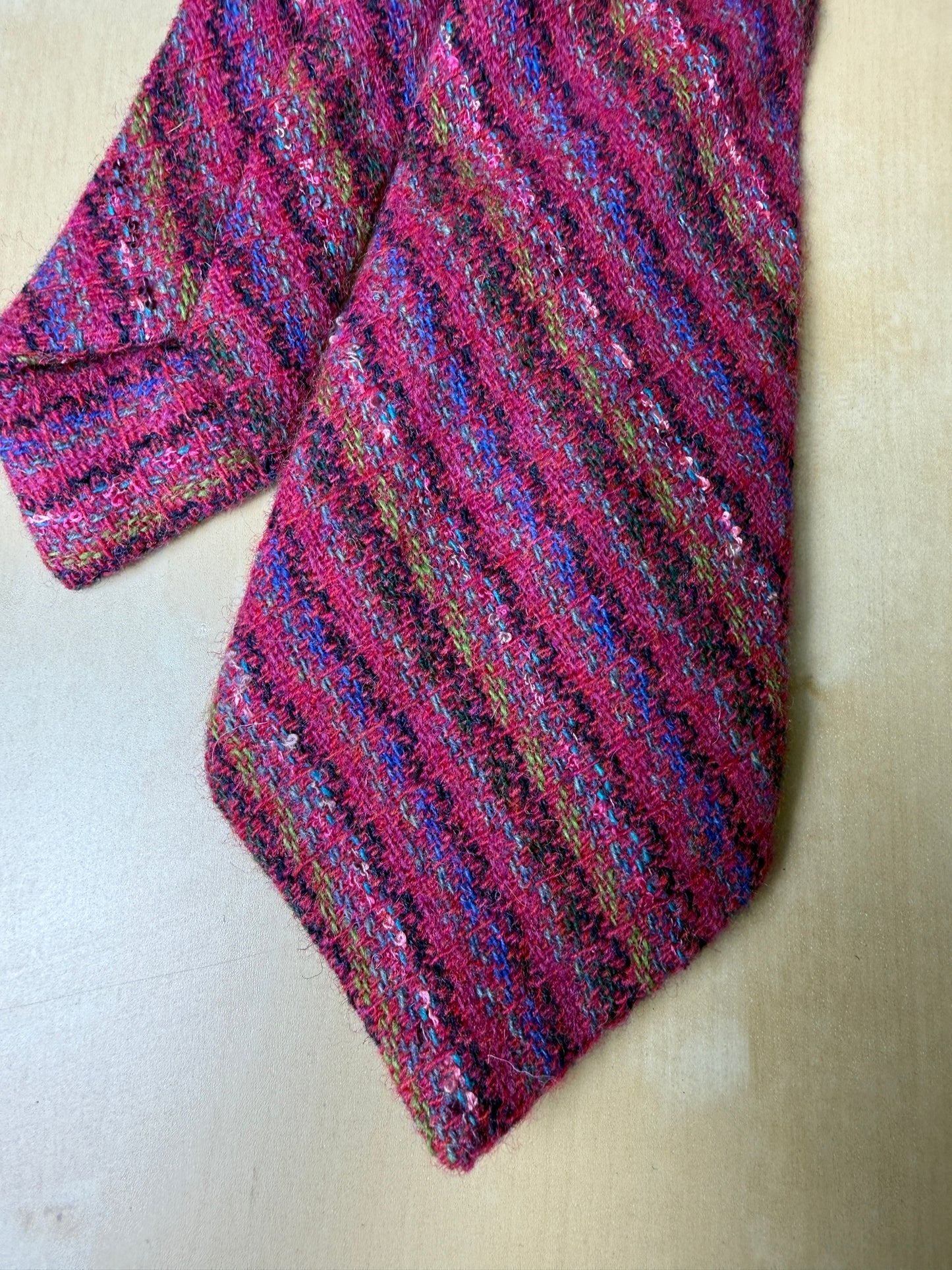 Cravatta in tweed irlandese rosa fucsia