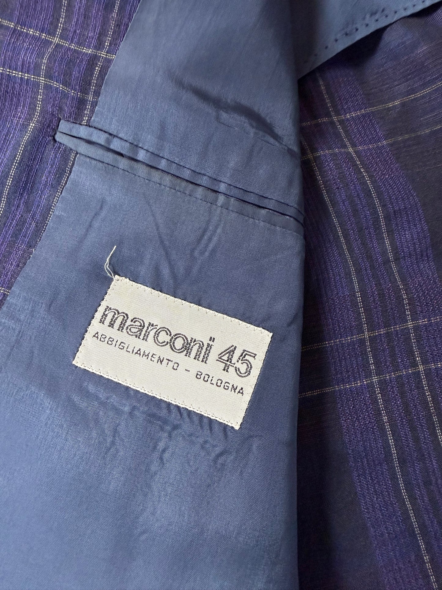 Giacca in lino tartan viola anni '80 - tg. 52