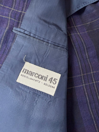 Giacca in lino tartan viola anni '80 - tg. 52