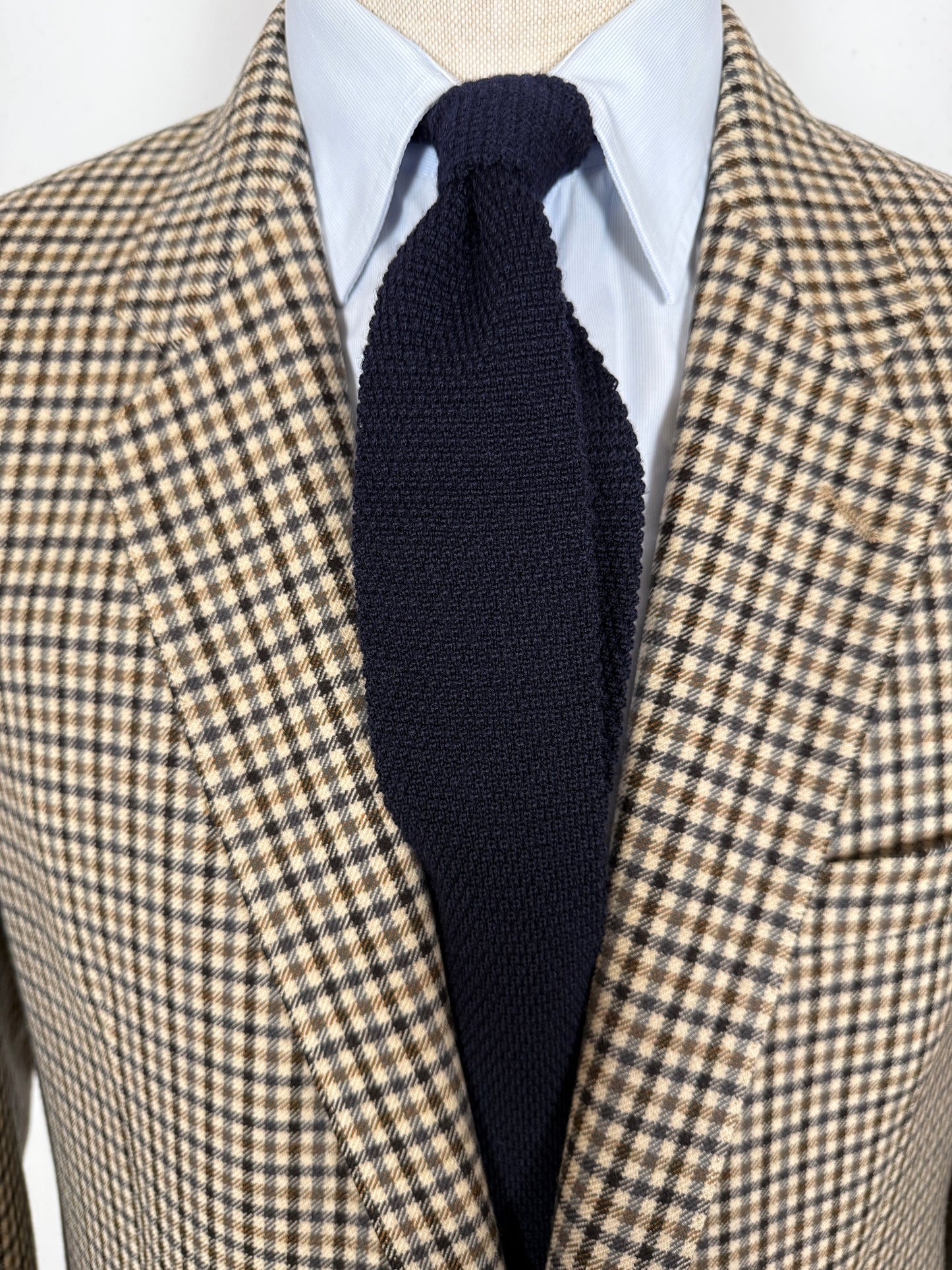 Cravatta vintage in maglia di lana blu