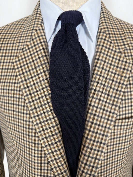 Cravatta vintage in maglia di lana blu