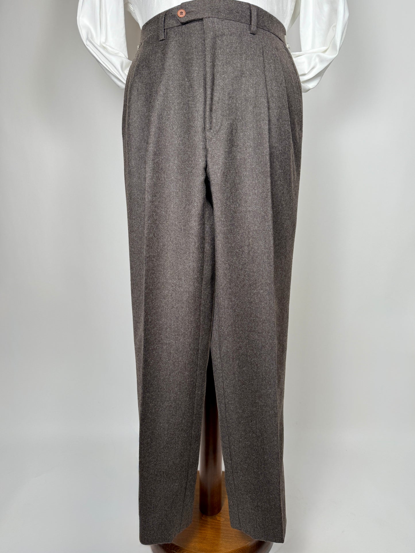 Pantaloni anni ‘80 in flanella marrone - tg. 50