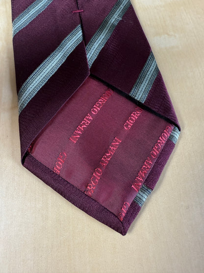 Cravatta Armani regimental bordeaux