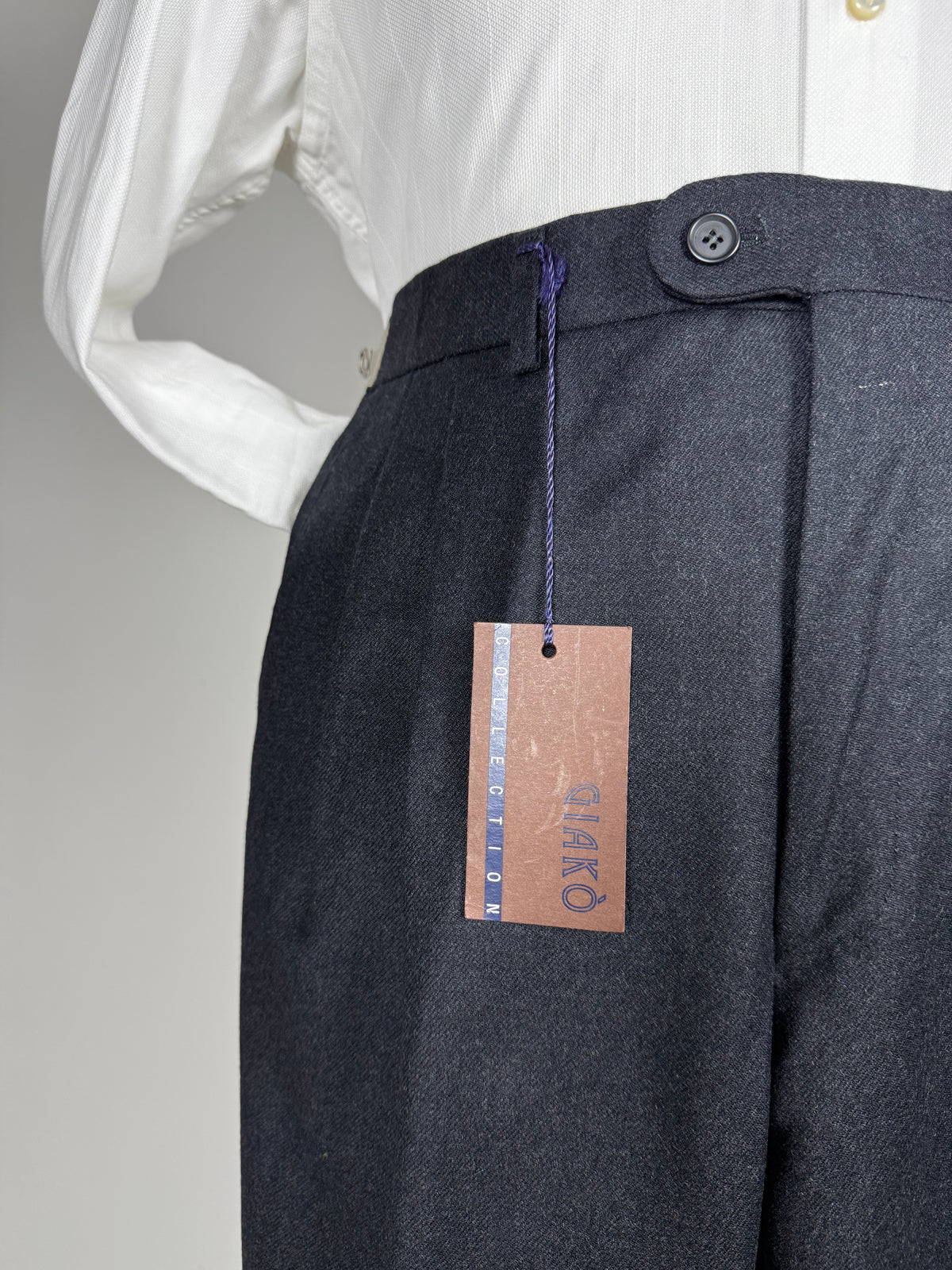 Pantaloni in flanella antracite anni '90 (NOS) - tg. 48/50