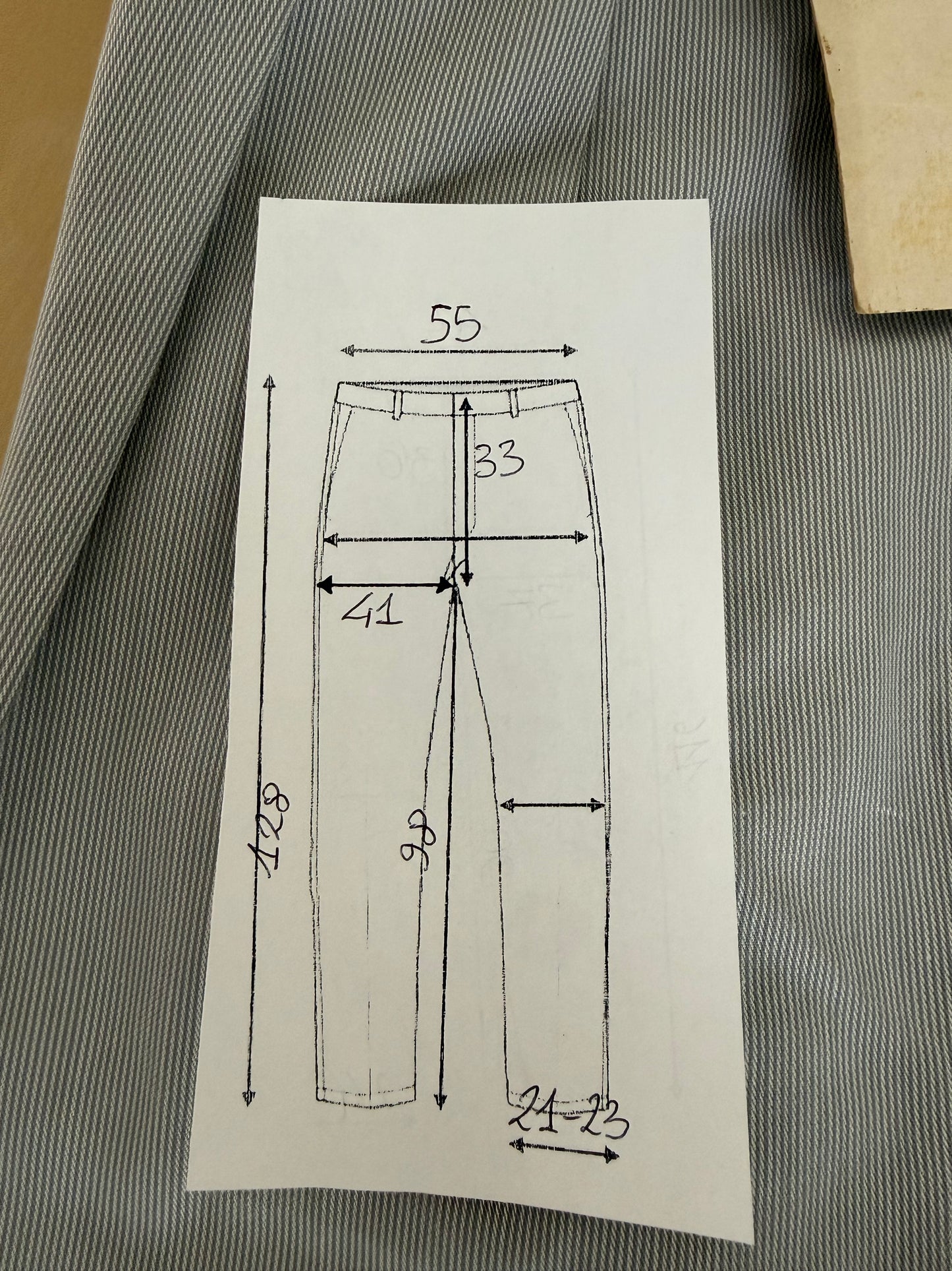 Pantaloni estivi cotone mille righe turchese (NOS) - tg. 58/60