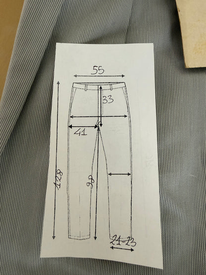 Pantaloni estivi cotone mille righe turchese (NOS) - tg. 58/60