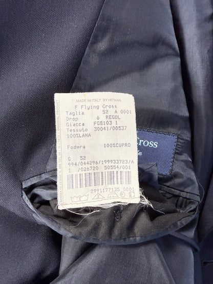 Blazer navy 3 bottoni in flanella pettinata - tg. 50/52 lunga