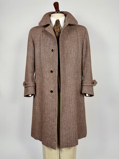 Cappotto in tweed marrone spigato - tg. 50-54