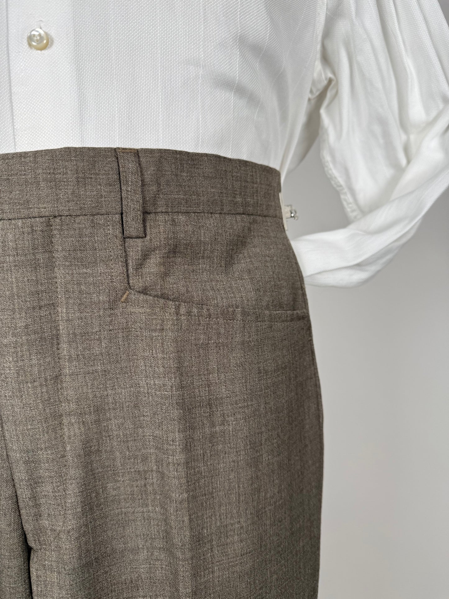 Pantaloni fresco lana marrone tabacco (NOS) - tg. 46
