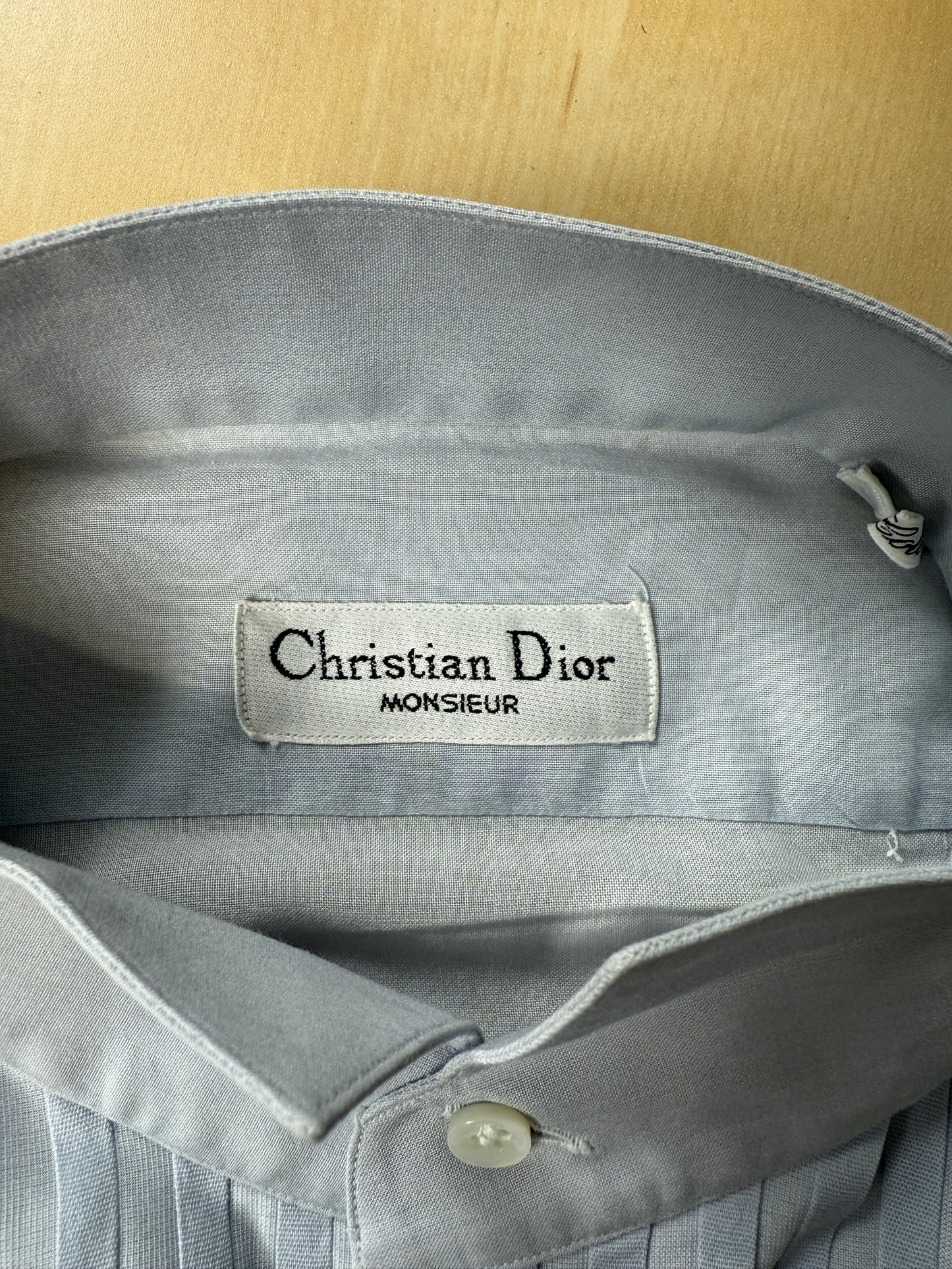 Camicia da smoking Dior Monsieur vintage azzurra - tg. S collo 40