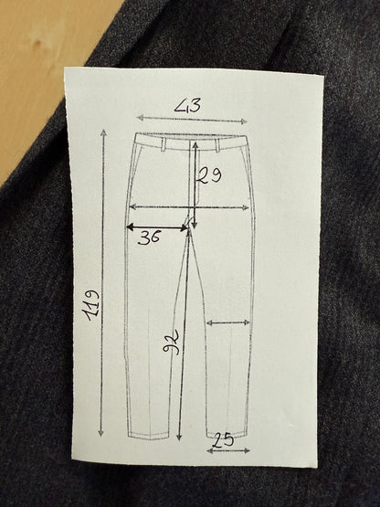 Pantaloni flanella grigia riga rossa anni ‘90 (NOS) - tg. 48/50