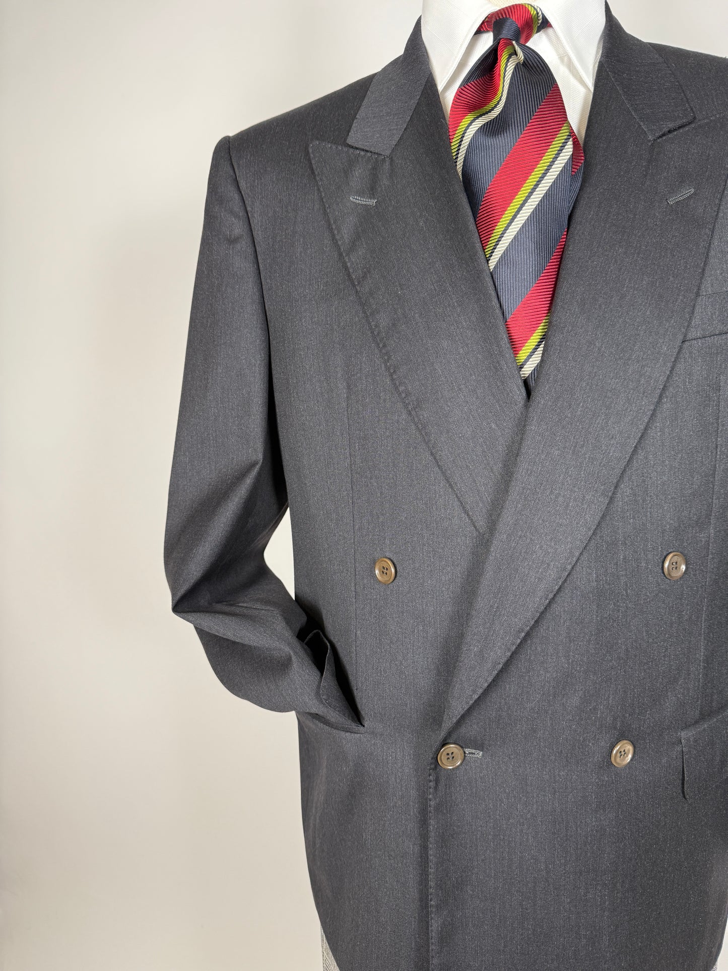 Giacca doppiopetto anni ‘80 flanella Tasmania Loro Piana - tg. 48/50