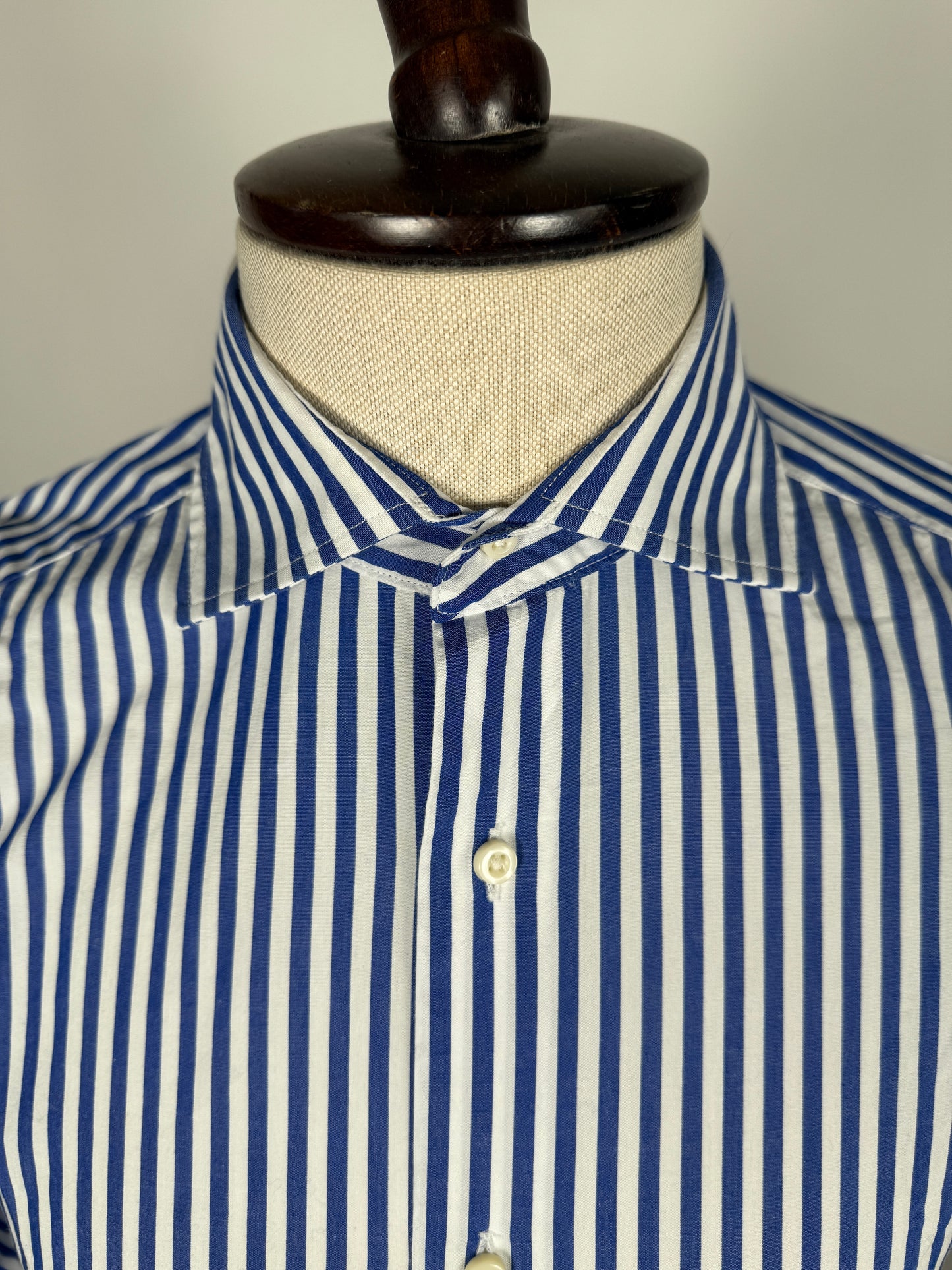 Camicia riga bacchettata blu - tg. S collo 39