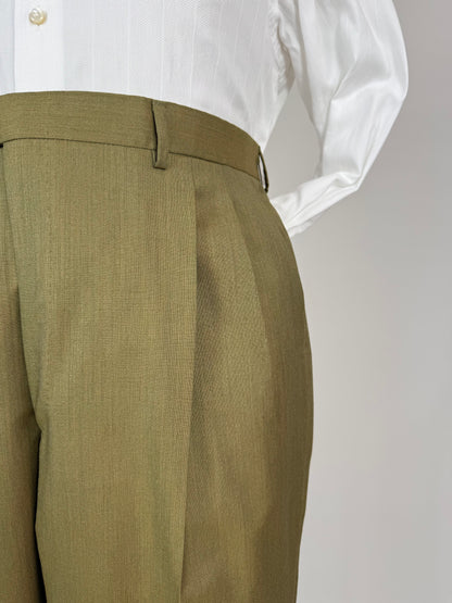 Pantaloni fresco lana verde oliva anni '80 (NOS) - tg. 54/56