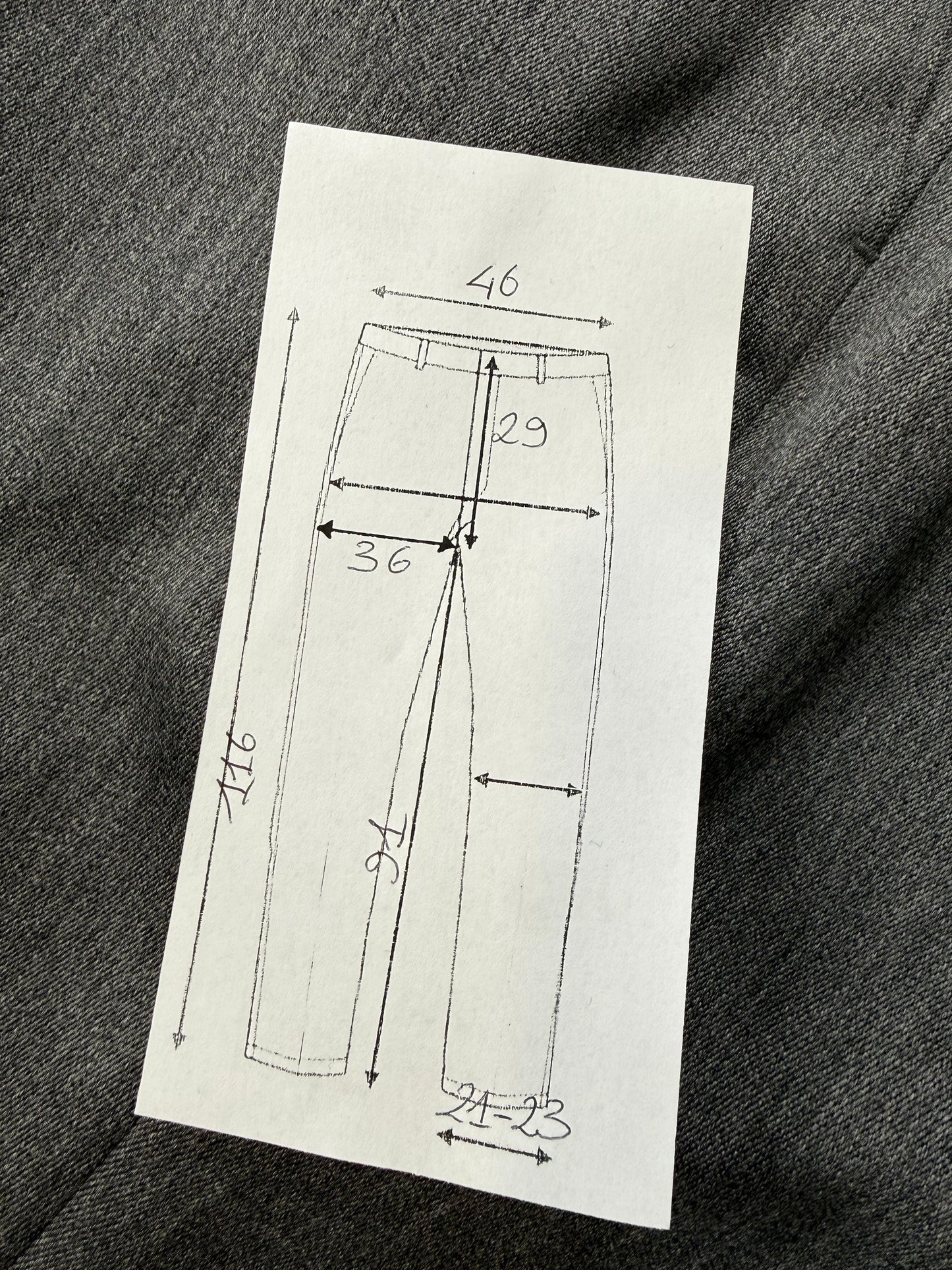 Pantaloni anni ‘90 flanella pettinata grigio medio (NOS) - tg. 50/52