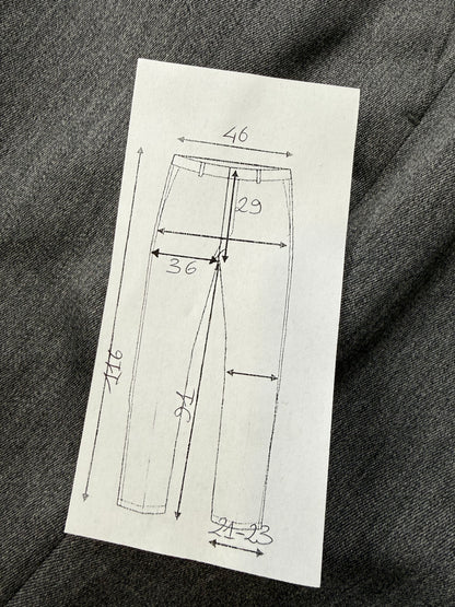 Pantaloni anni ‘90 flanella pettinata grigio medio (NOS) - tg. 50/52