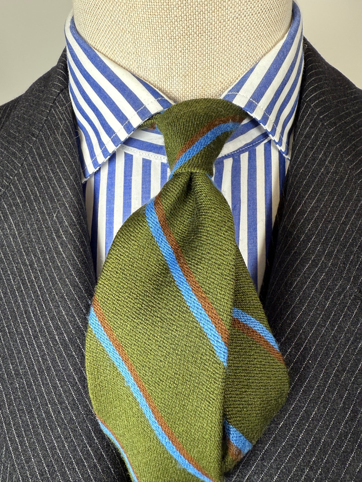 Cravatta righe in lana e cotone