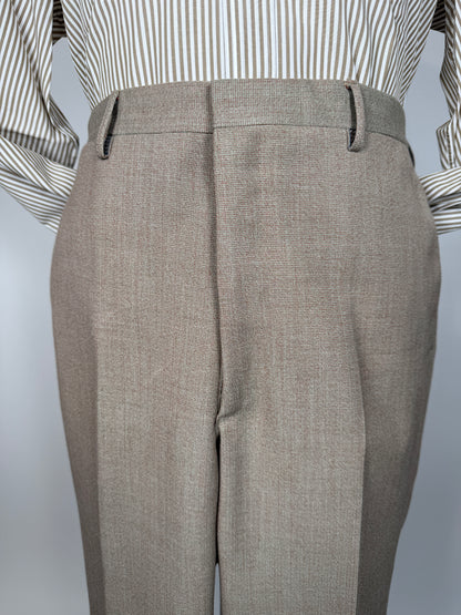 Completo 3 pezzi anni ‘70 hopsack beige - tg. 50/52 drop basso