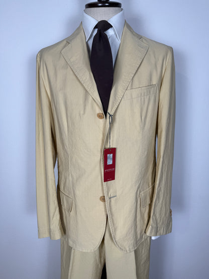 Completo estivo in puro cotone sfoderato color crema (NOS) - tg. 48/50