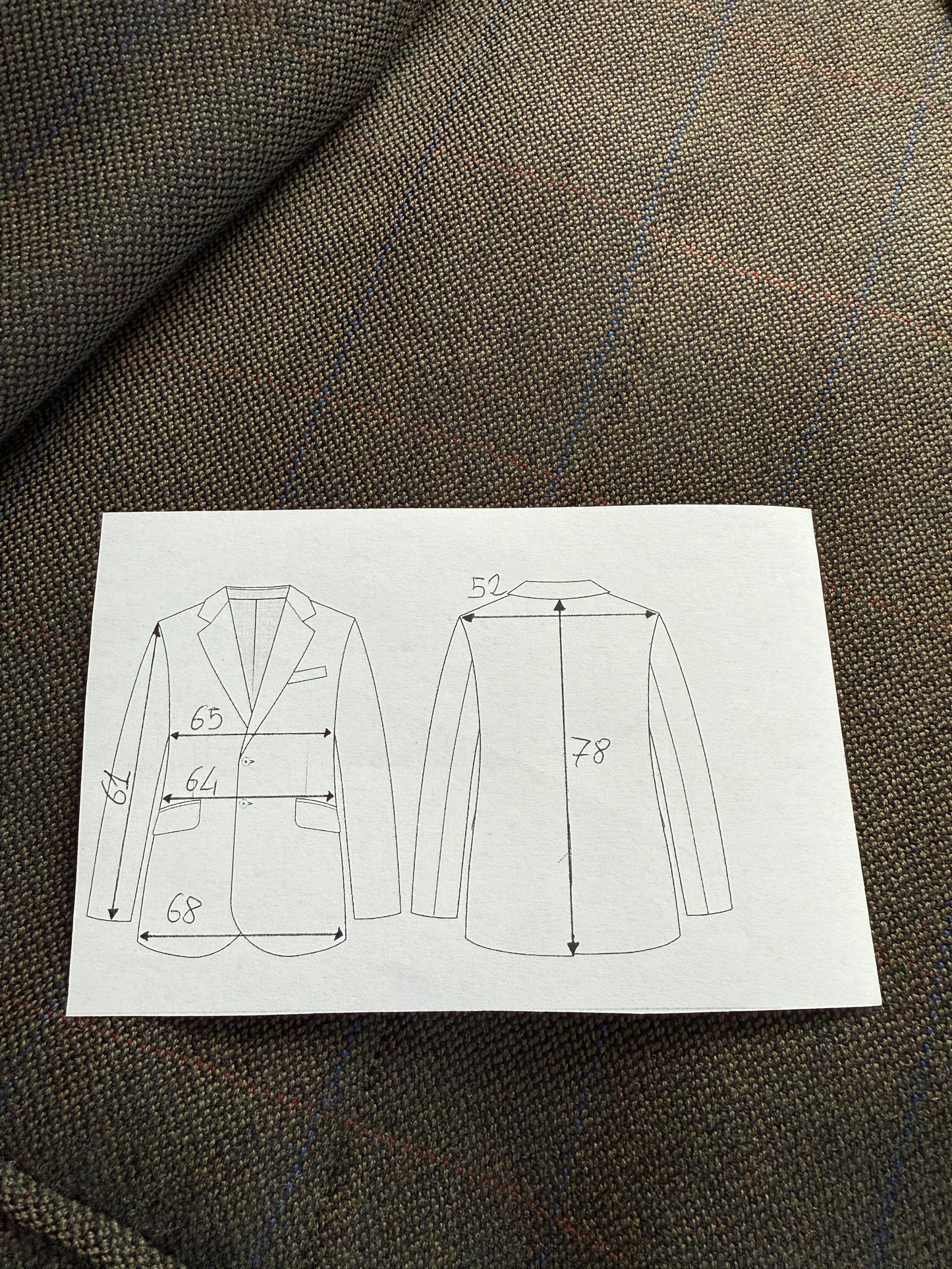 Giacca sartoriale in misto cashmere verde finestrato - tg. 58/60