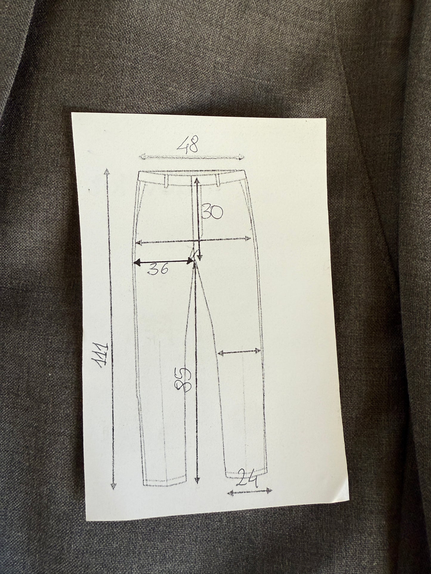 Pantaloni anni ‘90 in fresco lana grigio antracite (NOS) - tg. 52/54