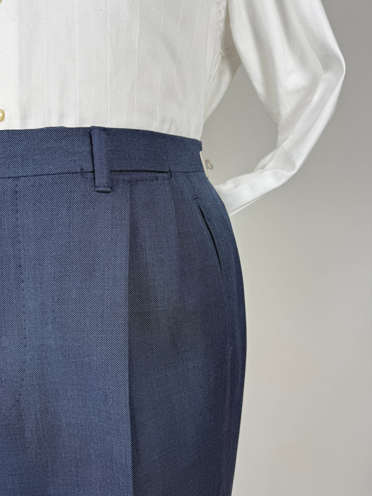 Pantaloni sartoriali grisaglia blu - tg. 52 corta