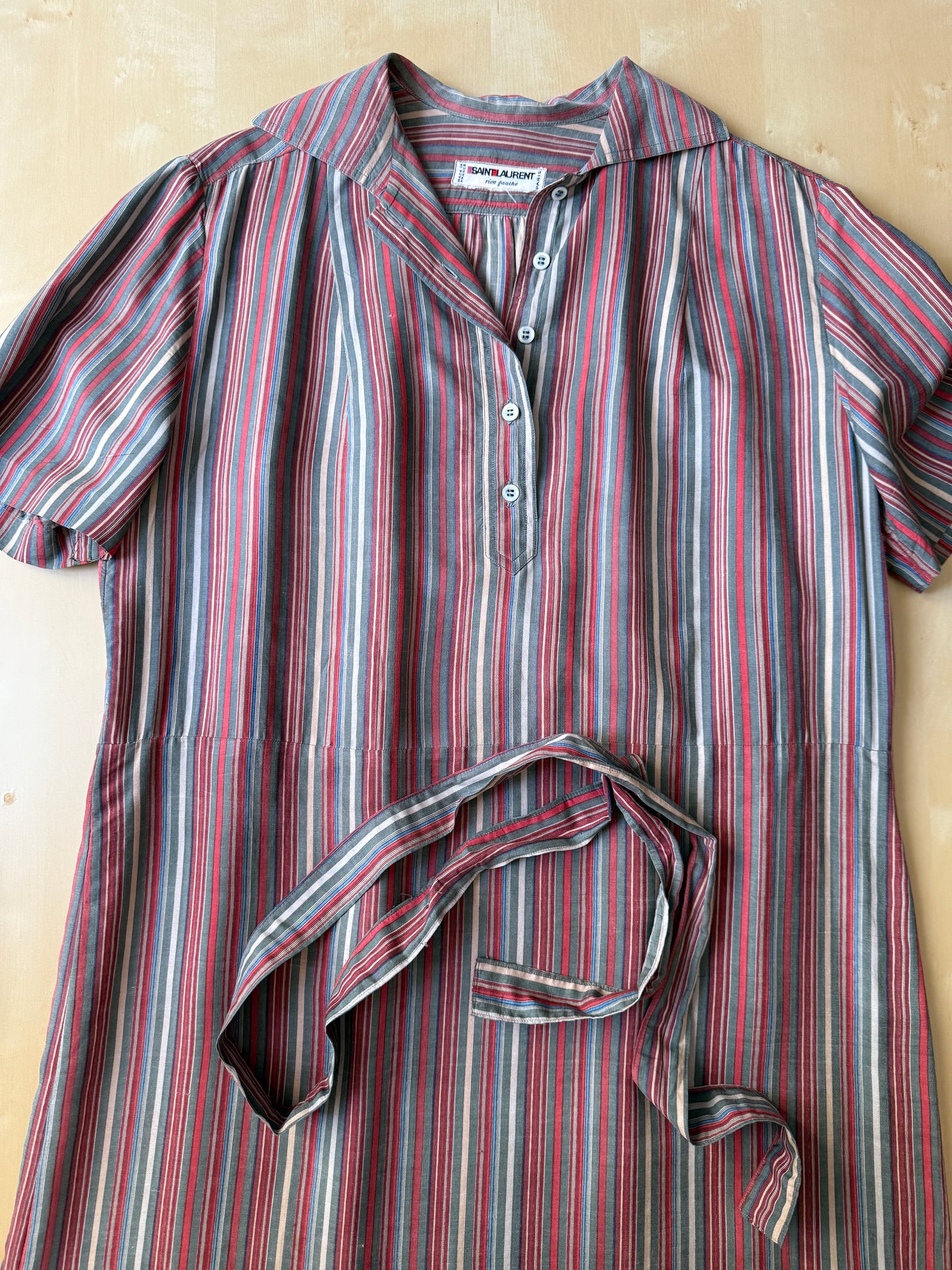 Abito chemisier in seta Saint Laurent Rive Gauche anni ‘70/‘80 - tg. M/L