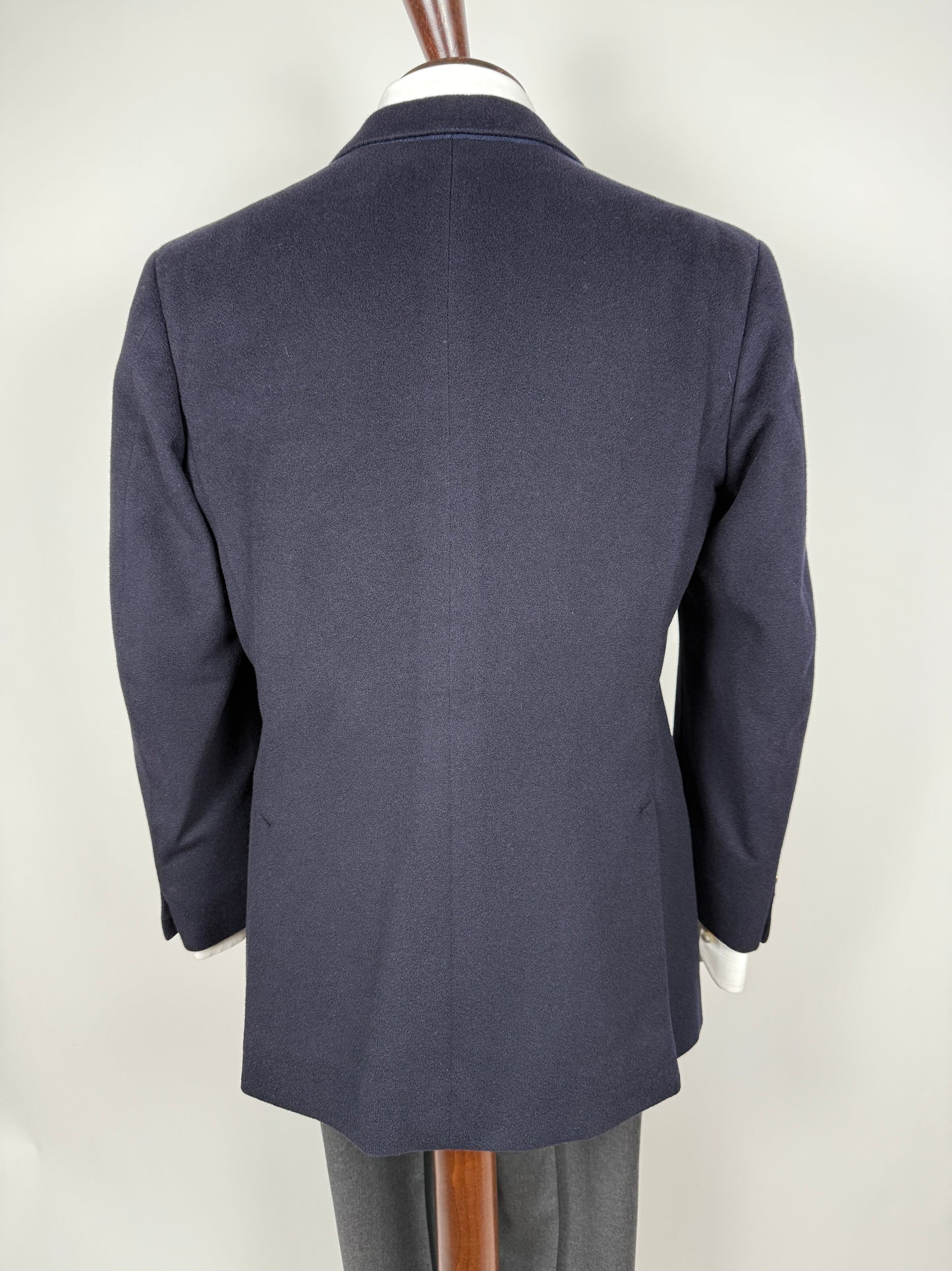 Navy blazer sartoriale anni ‘90 in panno lana e cashmere - tg. 48