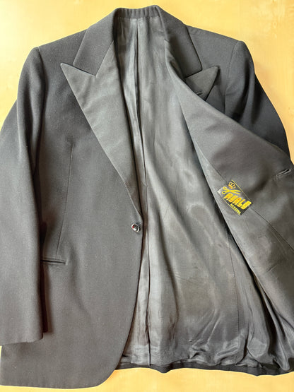 Smoking sartoriale anni ‘40/‘50 monopetto revers a lancia - tg. 46/48