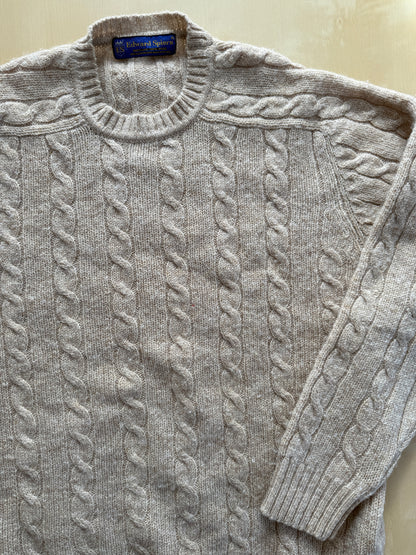 Maglione vintage in lana shetland a trecce - tg. XL