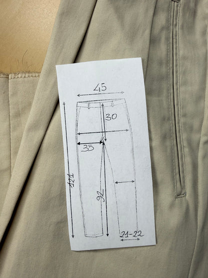 Pantaloni 100% cotone panna anni ‘80 (NOS) - tg. 50