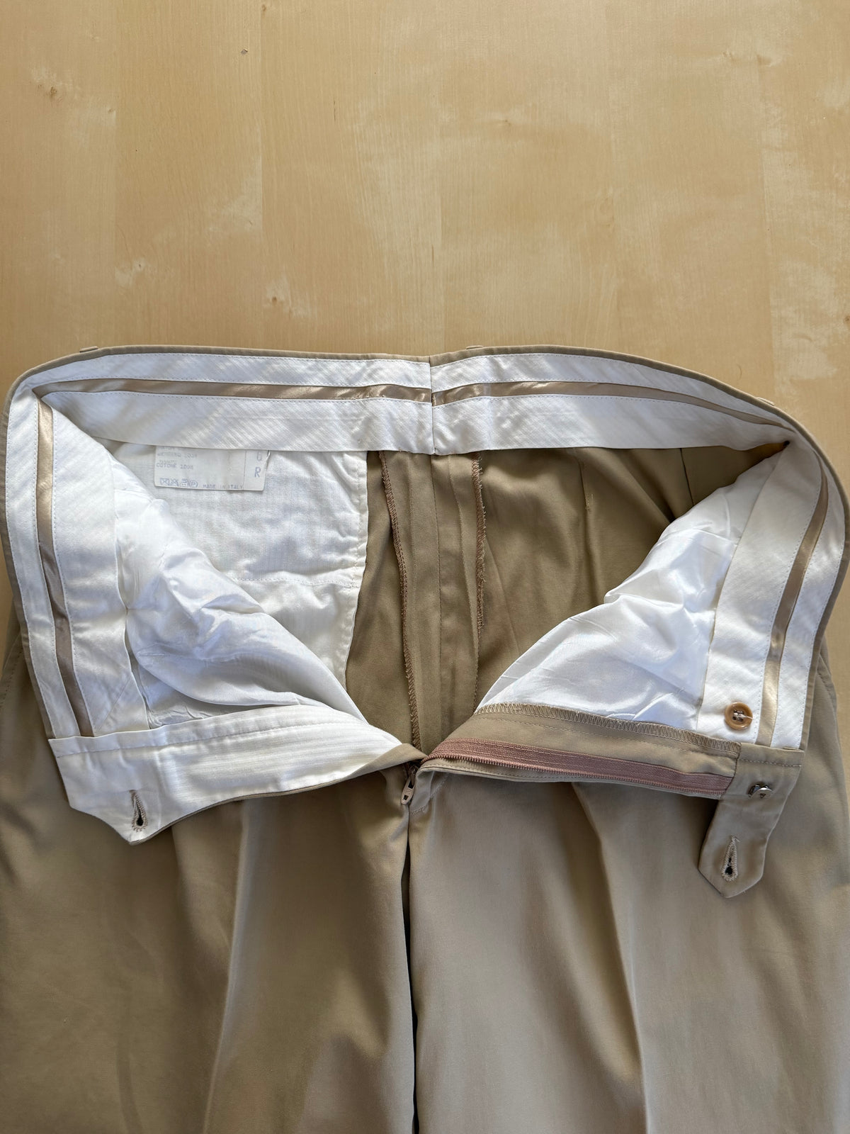 Completo Canali anni '90 twill di cotone beige - tg. 50
